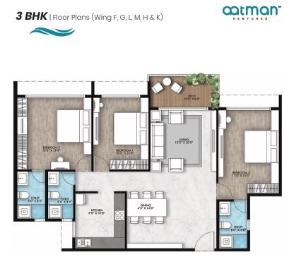 2 BHK-711 SqFt